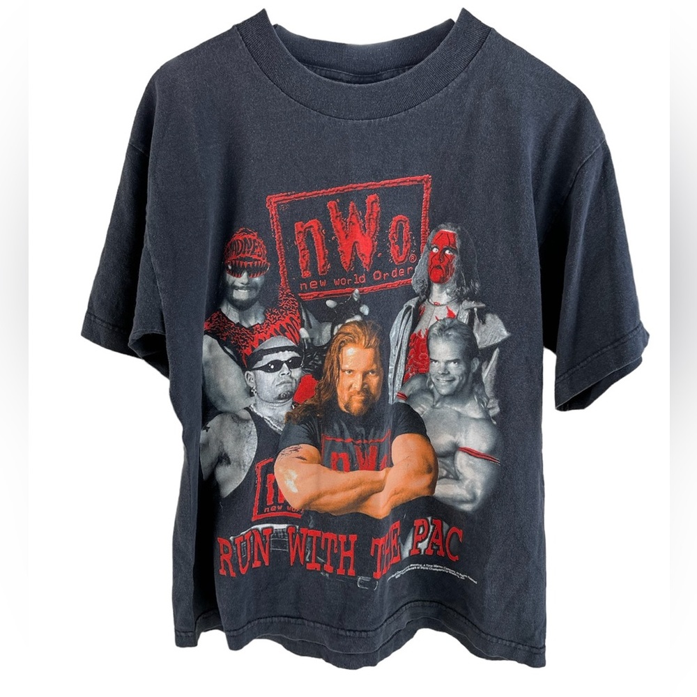 Vintage 1998 Youth XL Black NWO Wrestling T Shirt